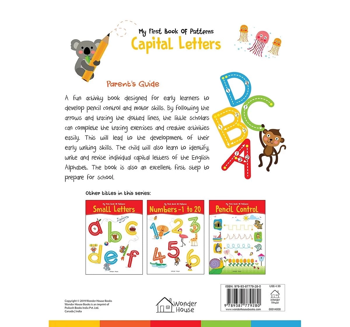 Wonder House Books My First Book of Patterns Capital Letters A To Z Write and Practice for kids 3Y+, Multicolour