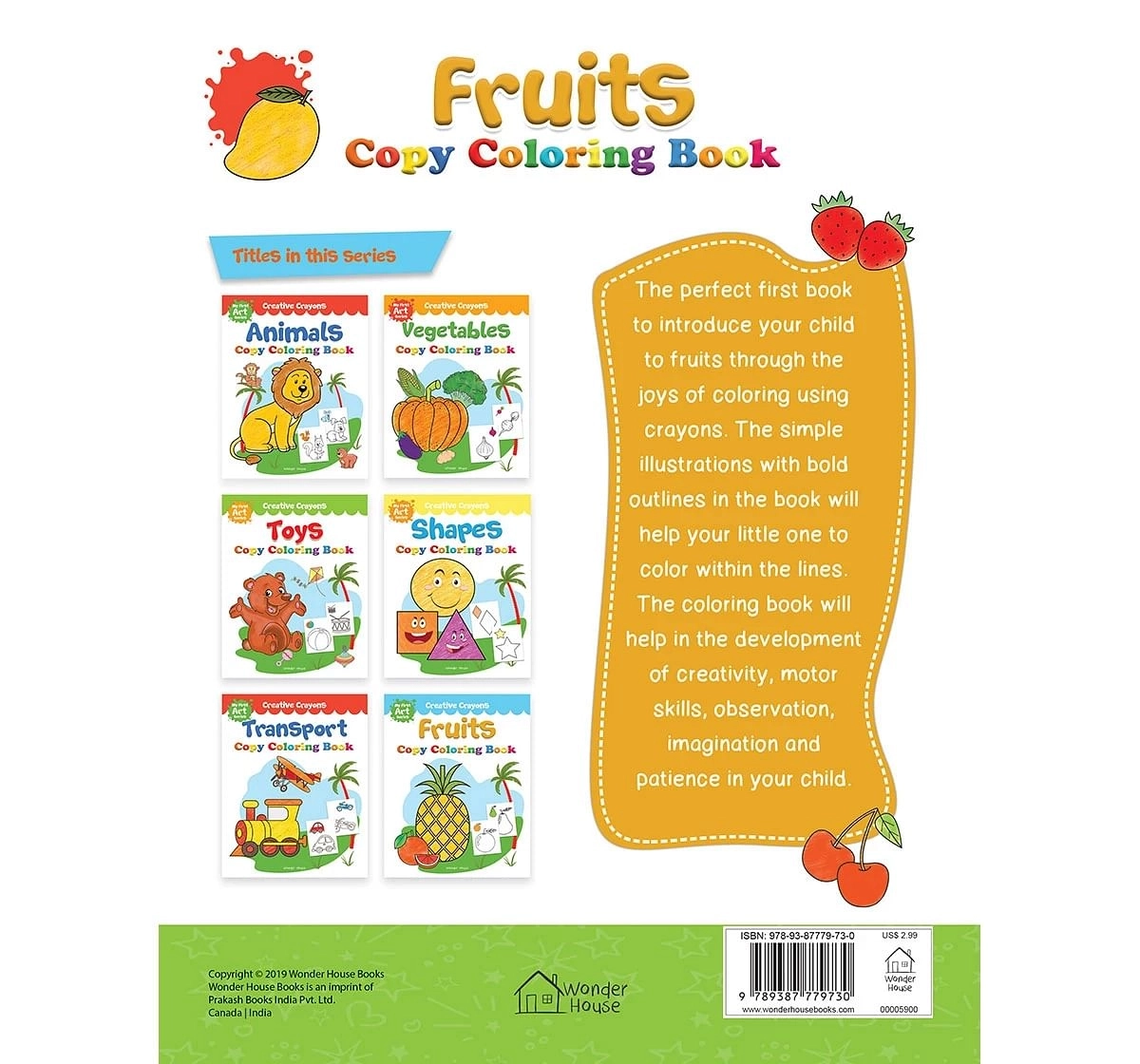 Wonder House Books Colouring Book of Fruits Crayons Series for kids 0M+, Multicolour