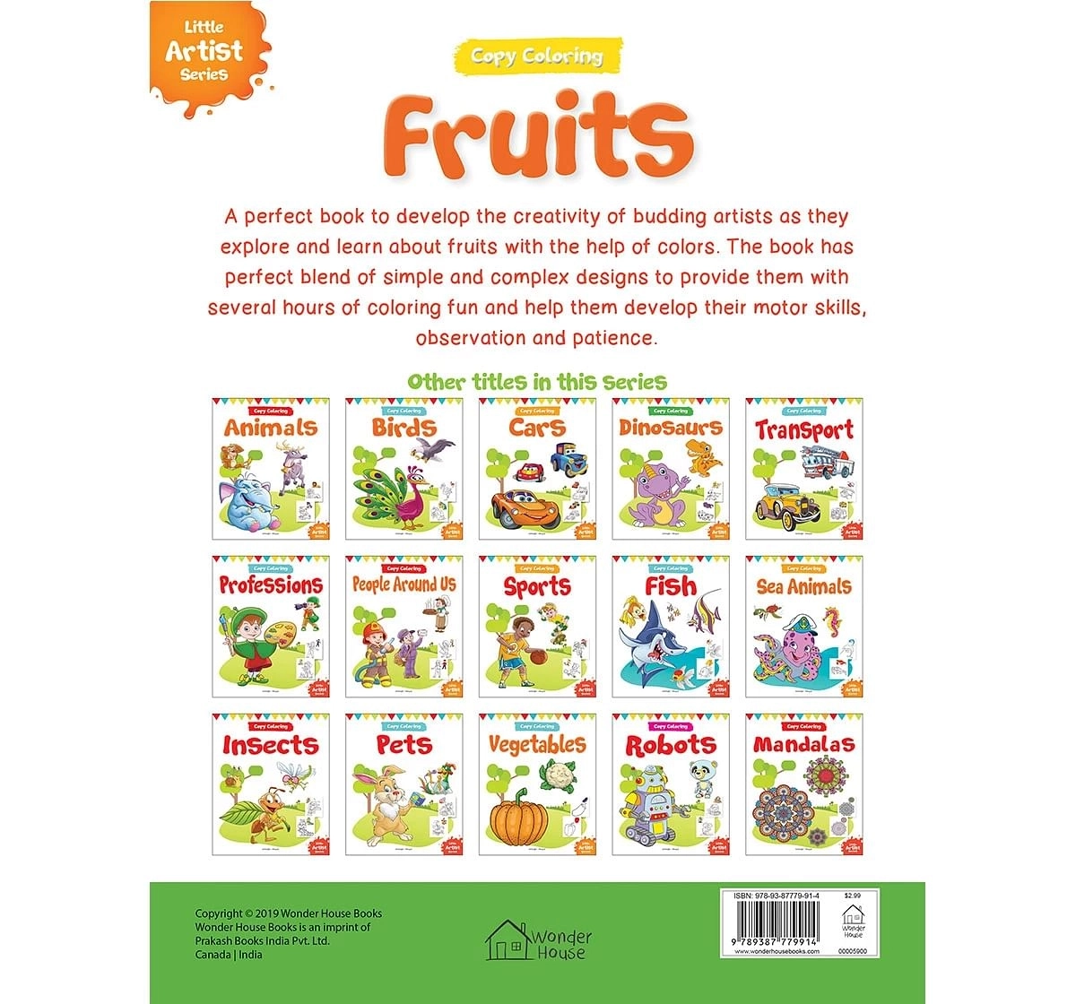 Wonder House Books Little Artist Series Fruits Colour Books for kids 0M+, Multicolour