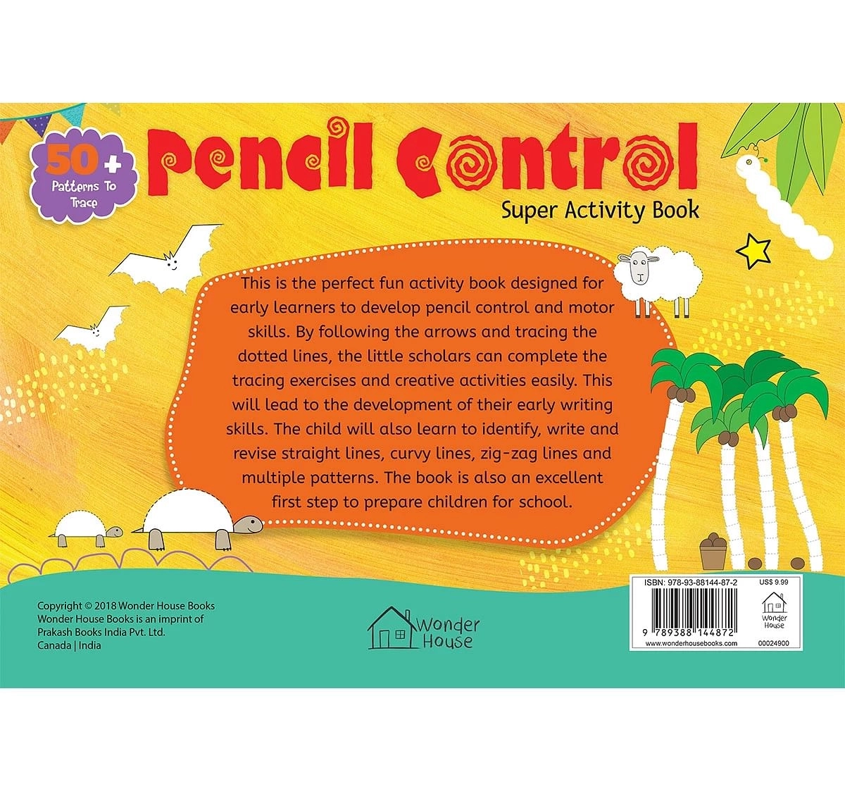 Wonder House Books Pencil Control Super Activity Book for kids 3Y+, Multicolour