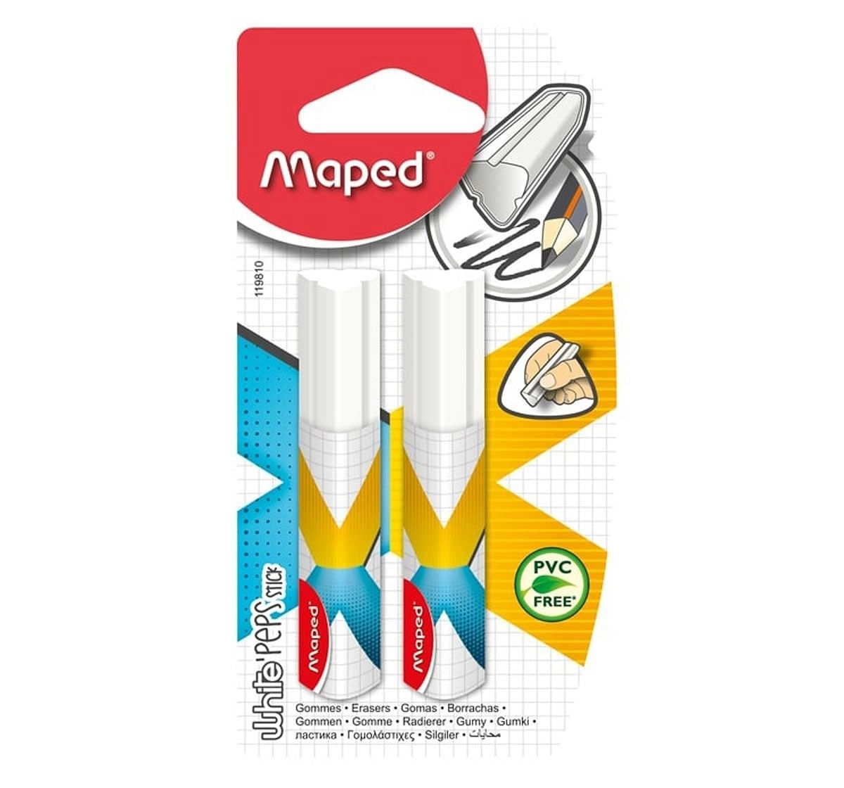Maped Gom Stick Blister X2 Expert Multicolour 7Y+