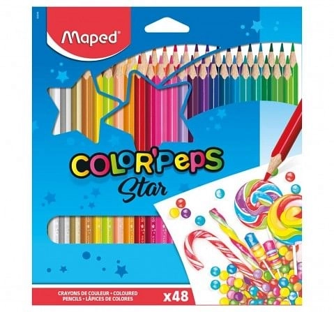 Maped 48 Shades Colour Pencil Cardboard, 7Y+ (Multicolour)
