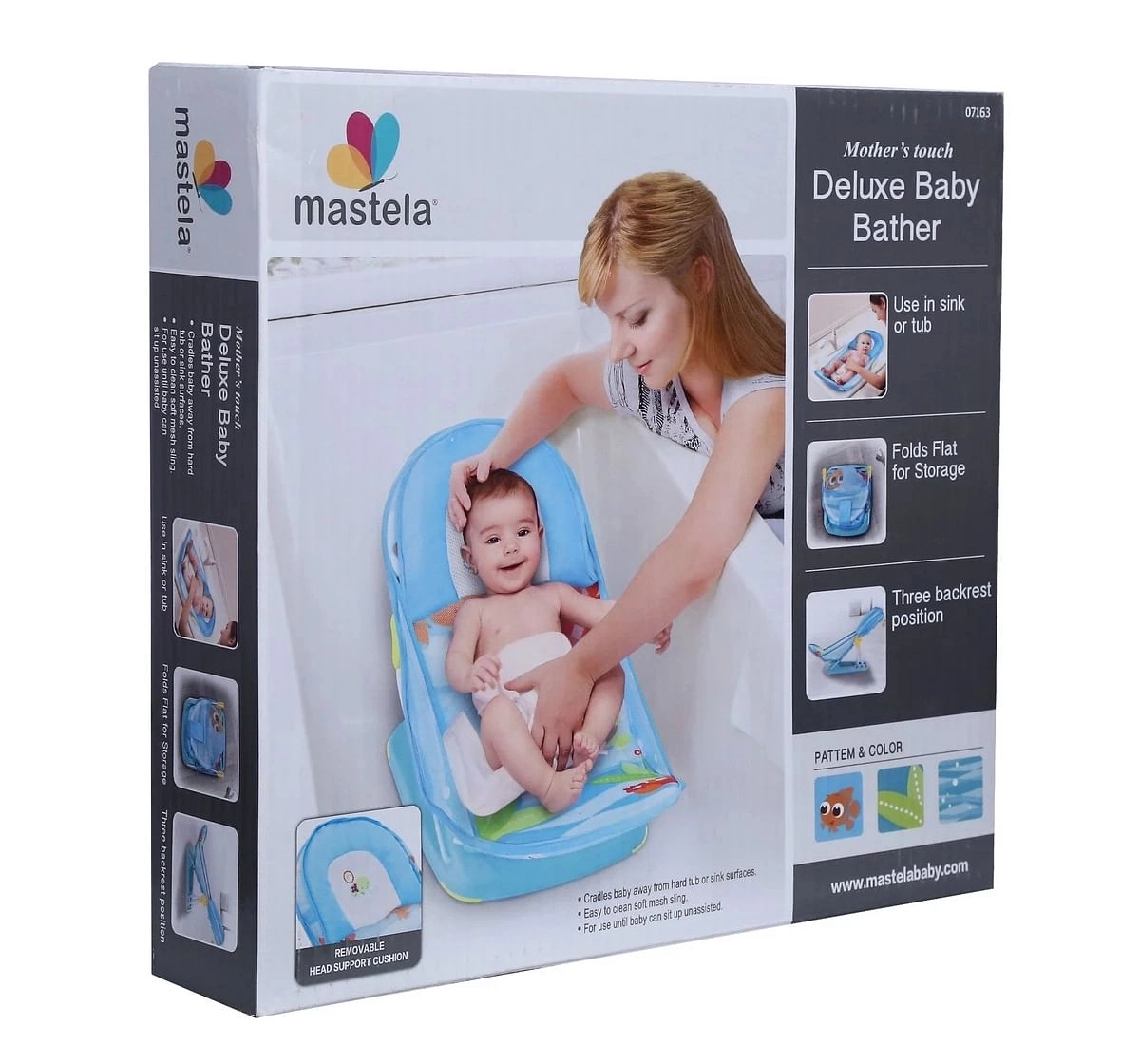 Mastela Deluxe Baby Bather Bath Seat 0M+, Blue