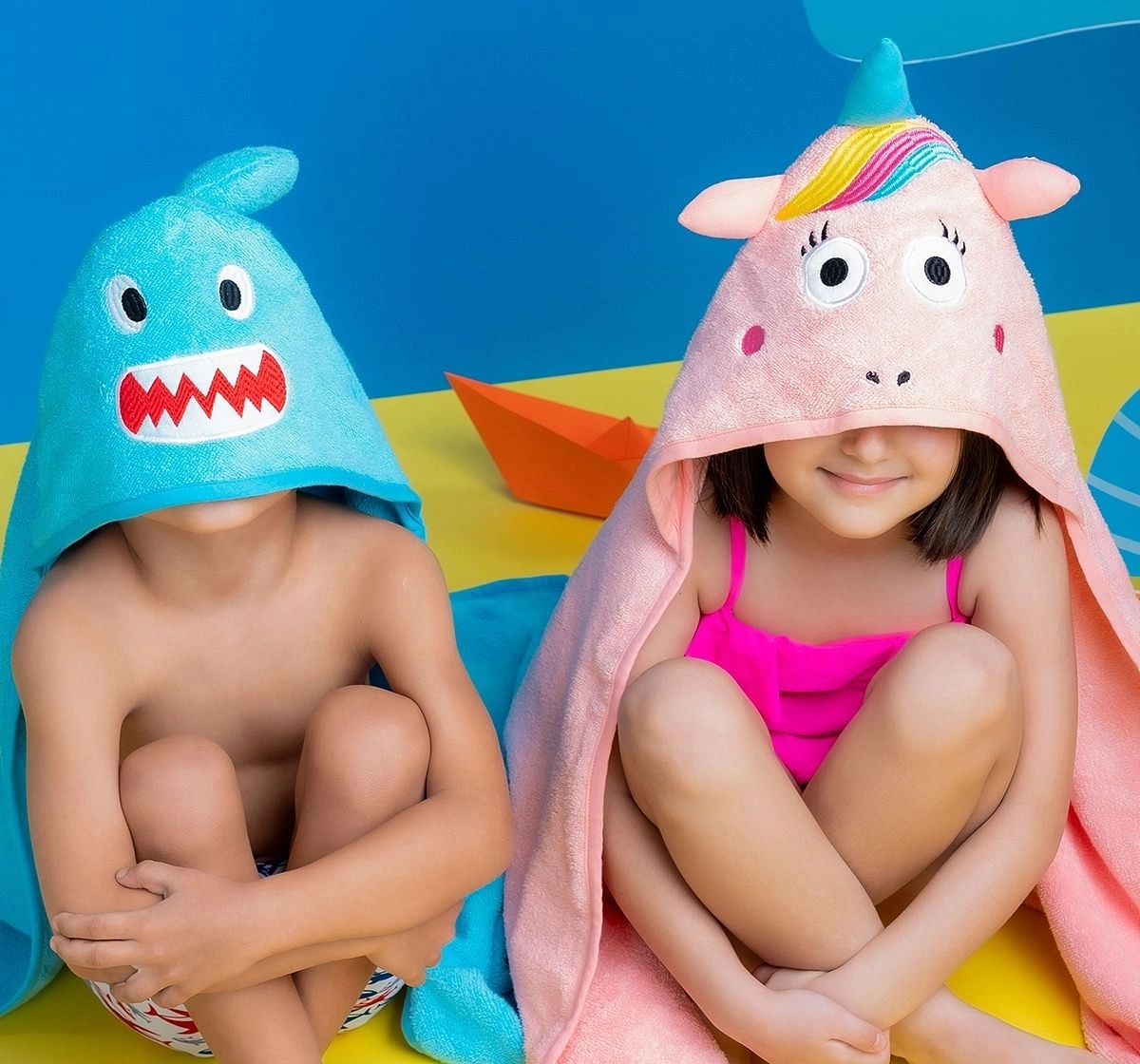 Rabitat Kids Hooded Bath Towel Super Soft Made with Zero Twist Cotton, Pink, Pink Unicorn, 5Y+