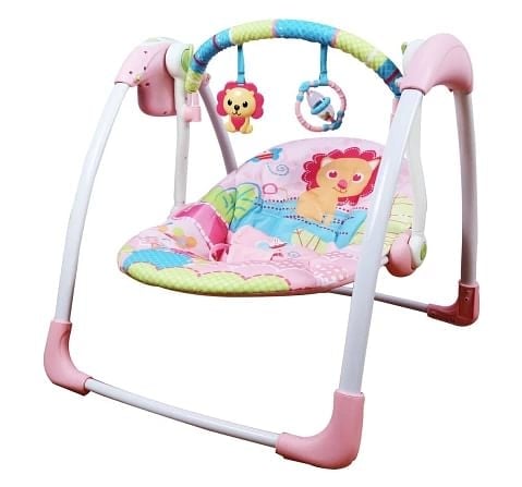 Mastela Deluxe Portable Electric Swing for kids 3M+, Pink