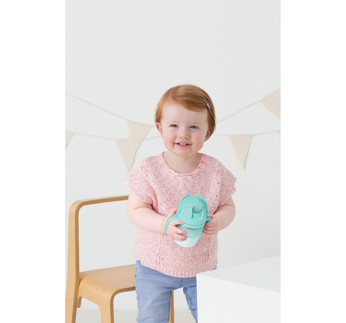 Skip Hop Sip-to-straw cup Plastic sippy cup Teal 6M+