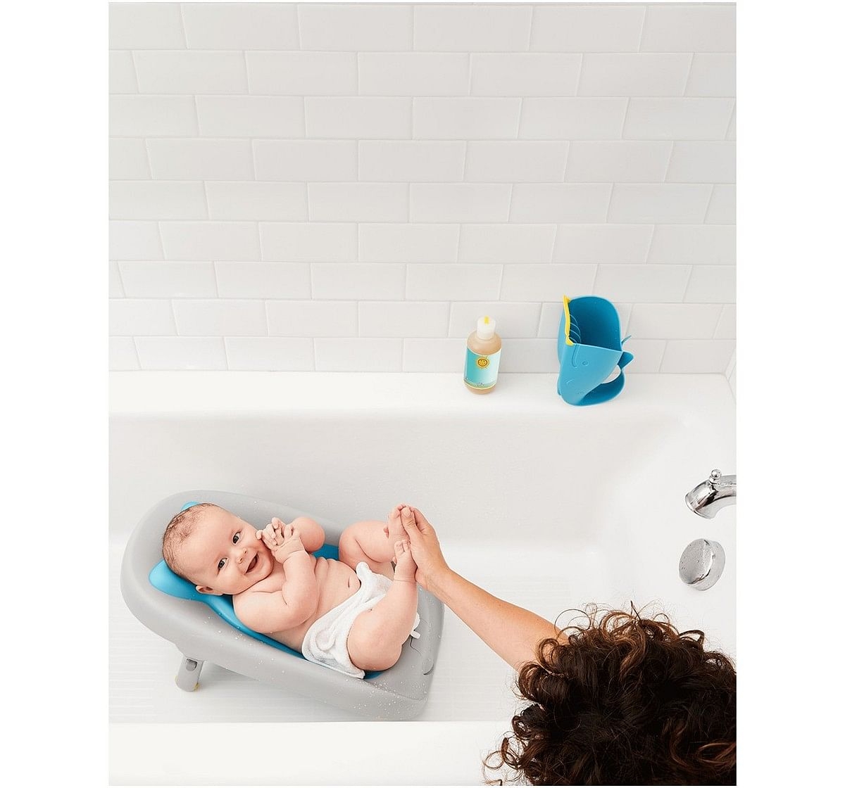 Skip Hop Moby recline and rinse bather Plastic baby bath Blue 0M+