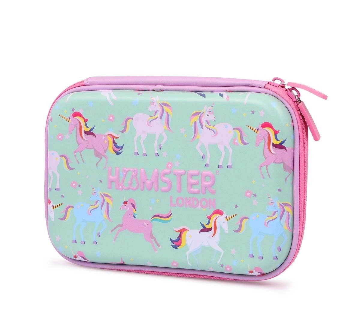 Hamster London Hardtop Pencil Case Organizer Unicorn Black Big Bags for Kids Age 3Y+ (Pink)