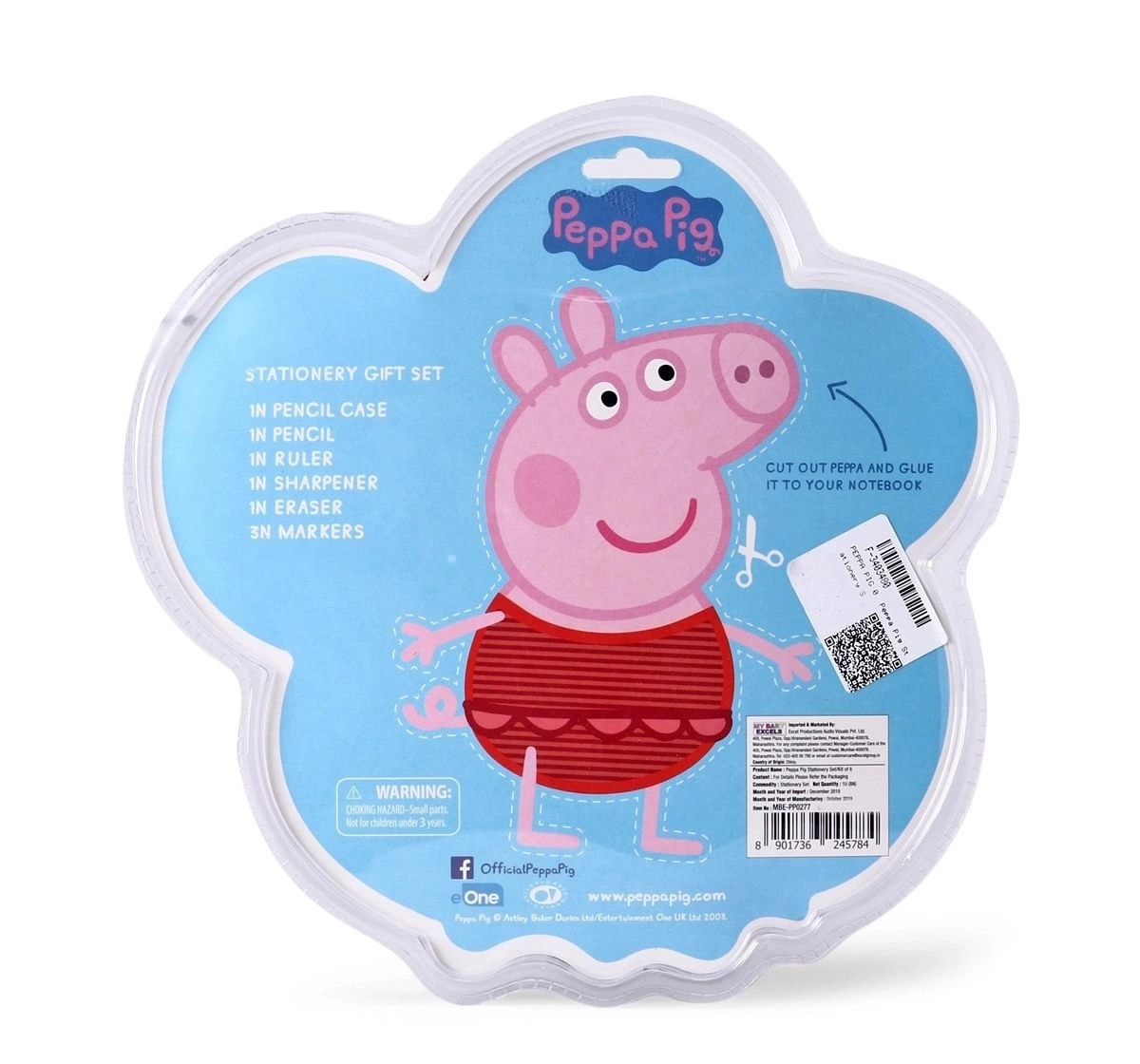 Peppa Pig Stationery Set Kit of 8 Multicolor 3Y+