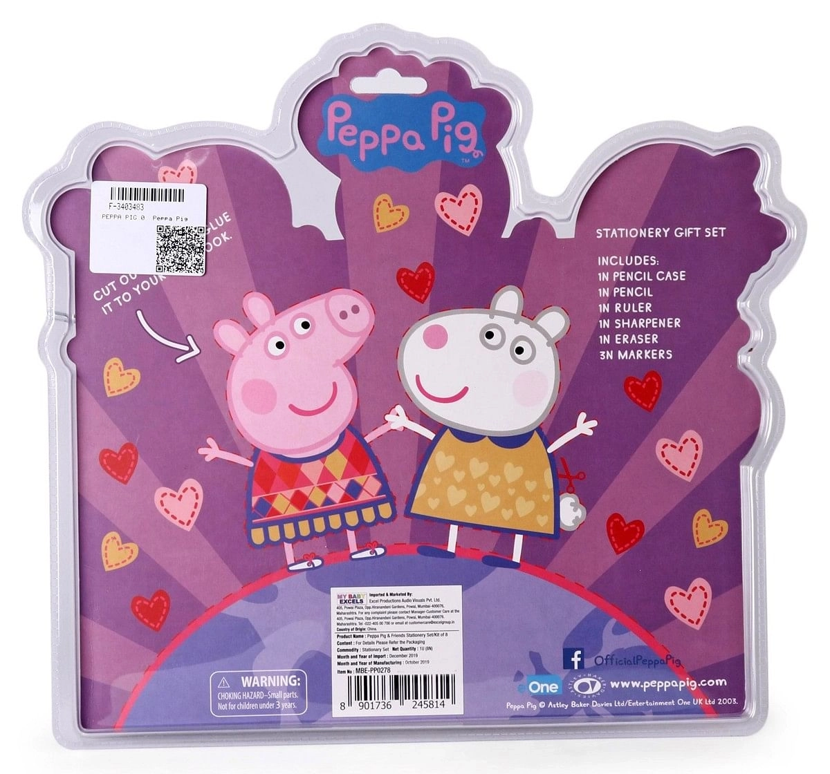 Peppa Pig Stationery Kit of 8 Multicolour 3Y+