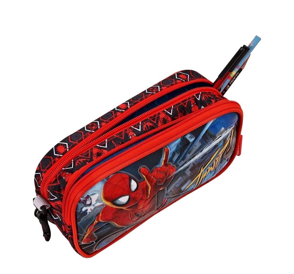 Marvel Spiderman Red Double Zip Pouch Red 3Y+