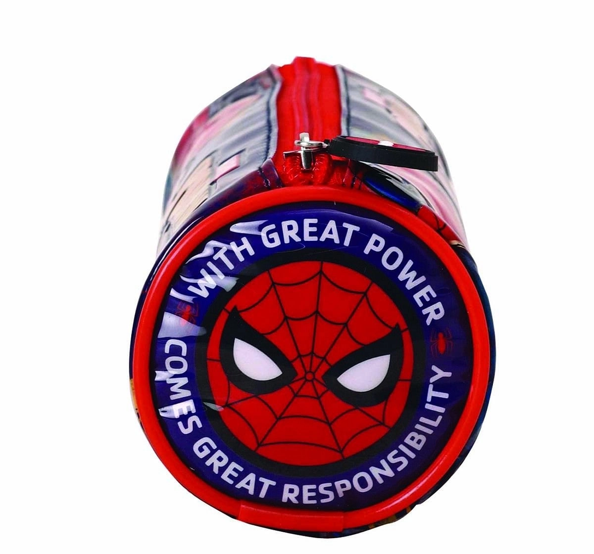 Marvel Spiderman Blue Round Zip Pouch for Age 3Y+  (Blue)