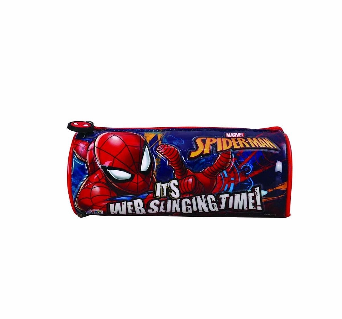 Marvel Spiderman Blue Round Zip Pouch for Age 3Y+  (Blue)