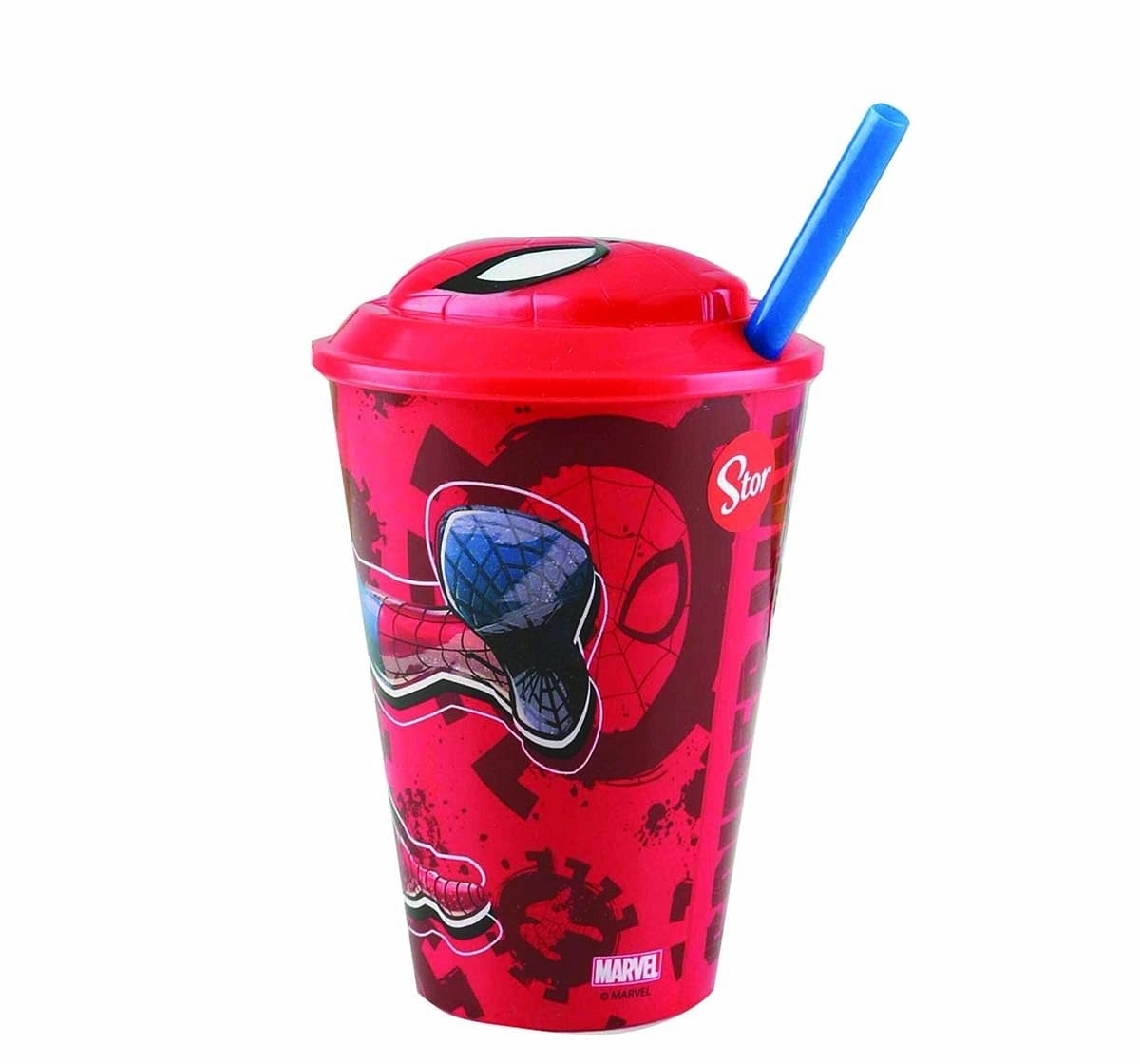 Marvel Stor 3D Straw Tumbler Spiderman 415 M Lfor Age 3Y+ (Red)
