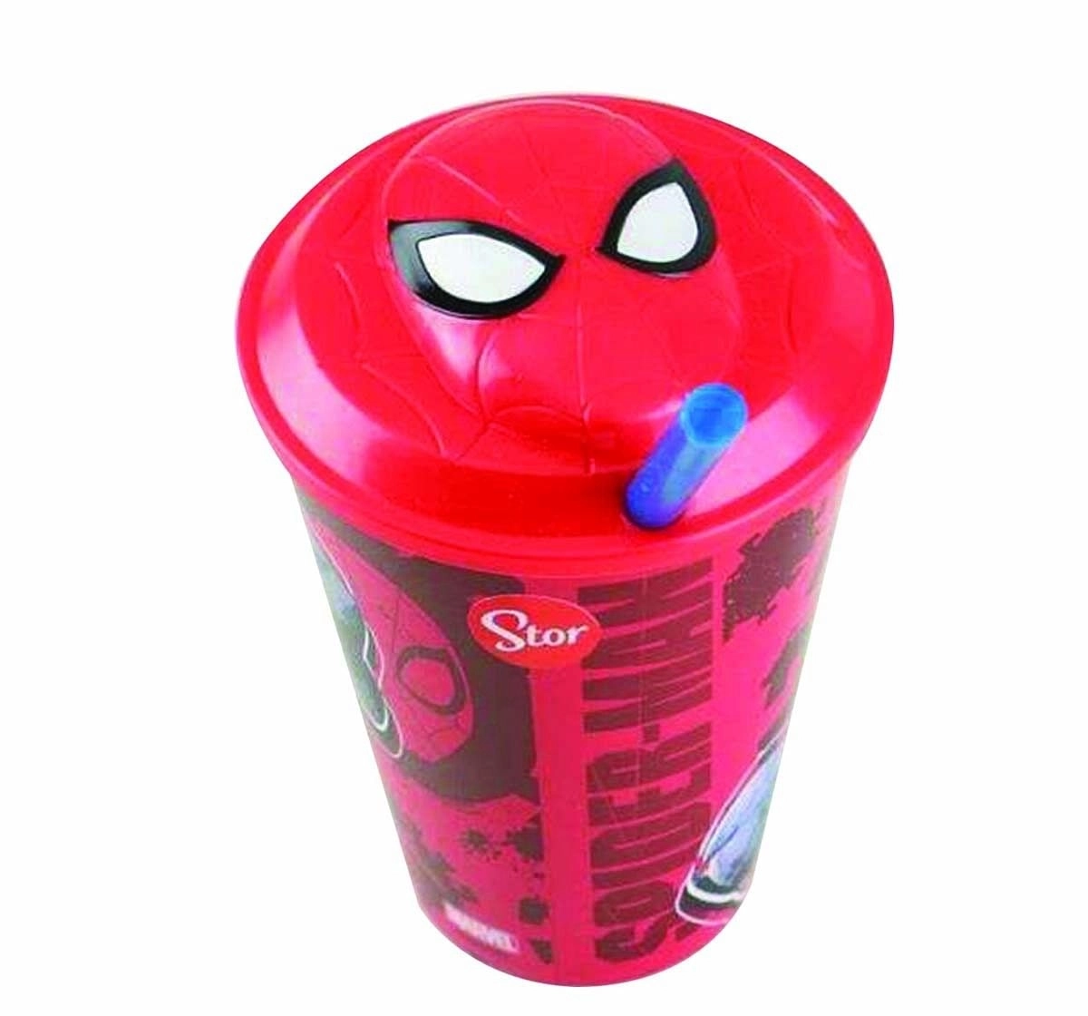 Marvel Stor 3D Straw Tumbler Spiderman 415 M Lfor Age 3Y+ (Red)