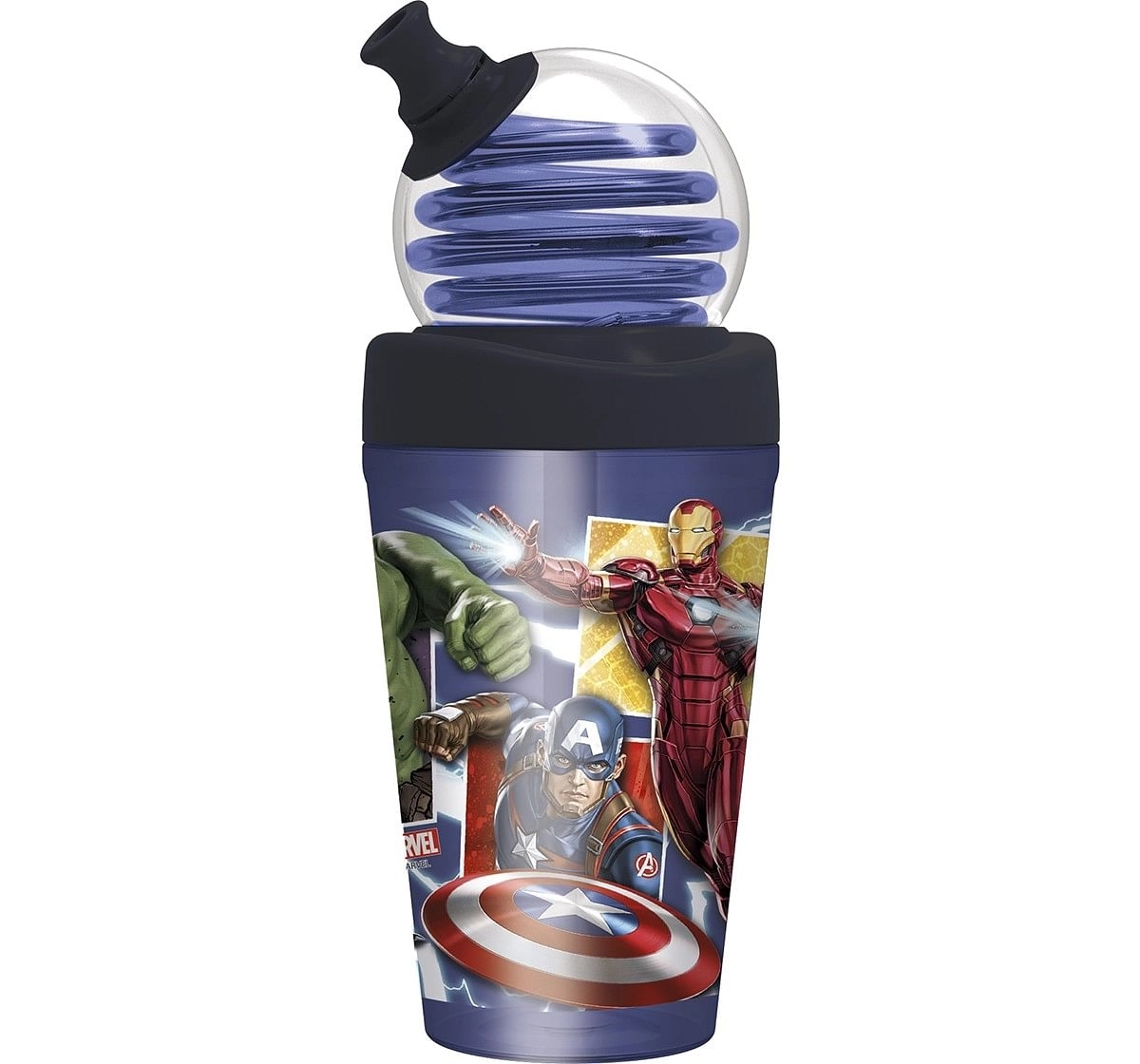 Marvel Story Looping Straw Tumbler Avengers Panels, Water Bottles & Sipper for age 3Y+ ,420 ml  