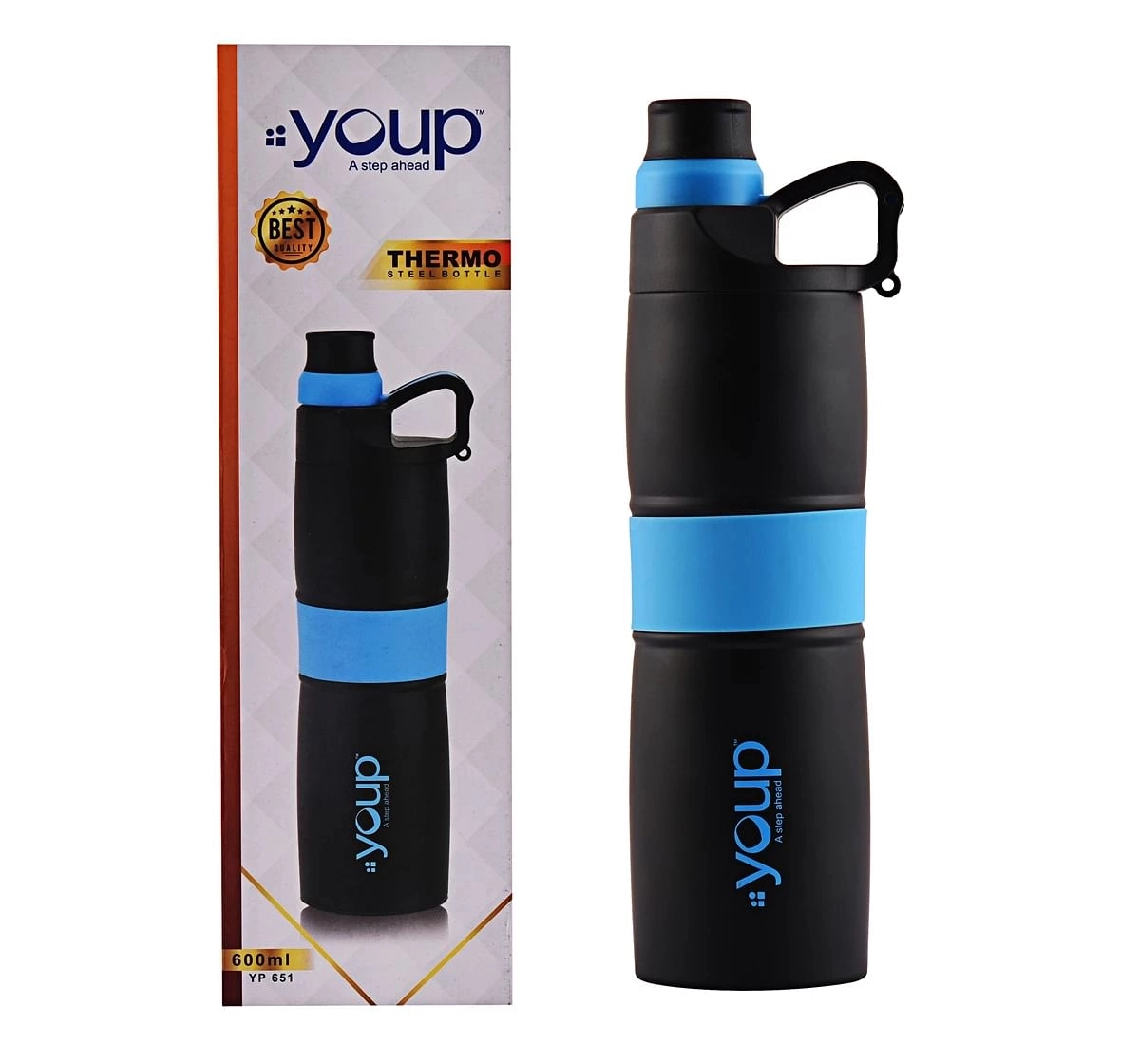 Youp Thermosteel Insulated Water Bottle Grripy Multicolour 10Y+ Assorted 