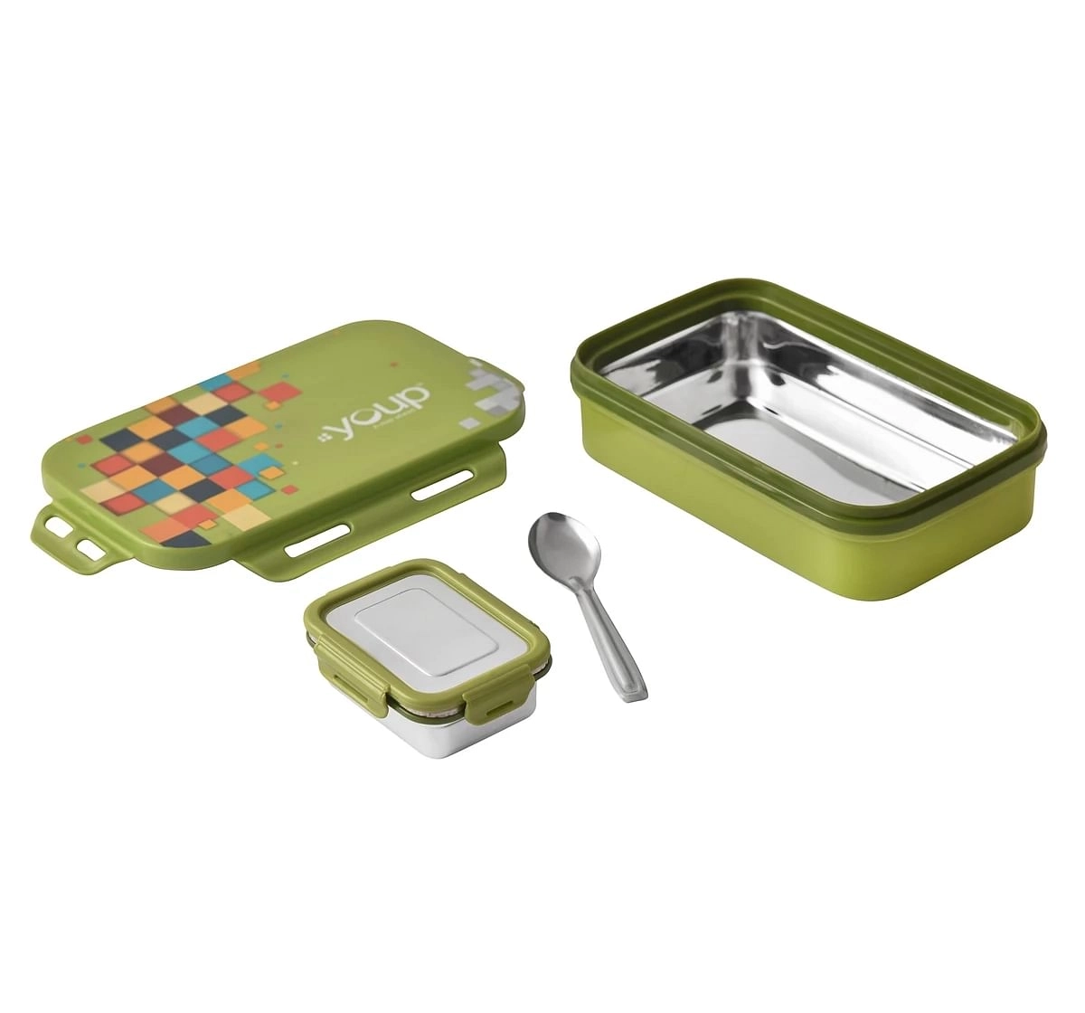 Youp Stainless Steel Lunch Box Yummy Multicolour 3Y+ Assorted 