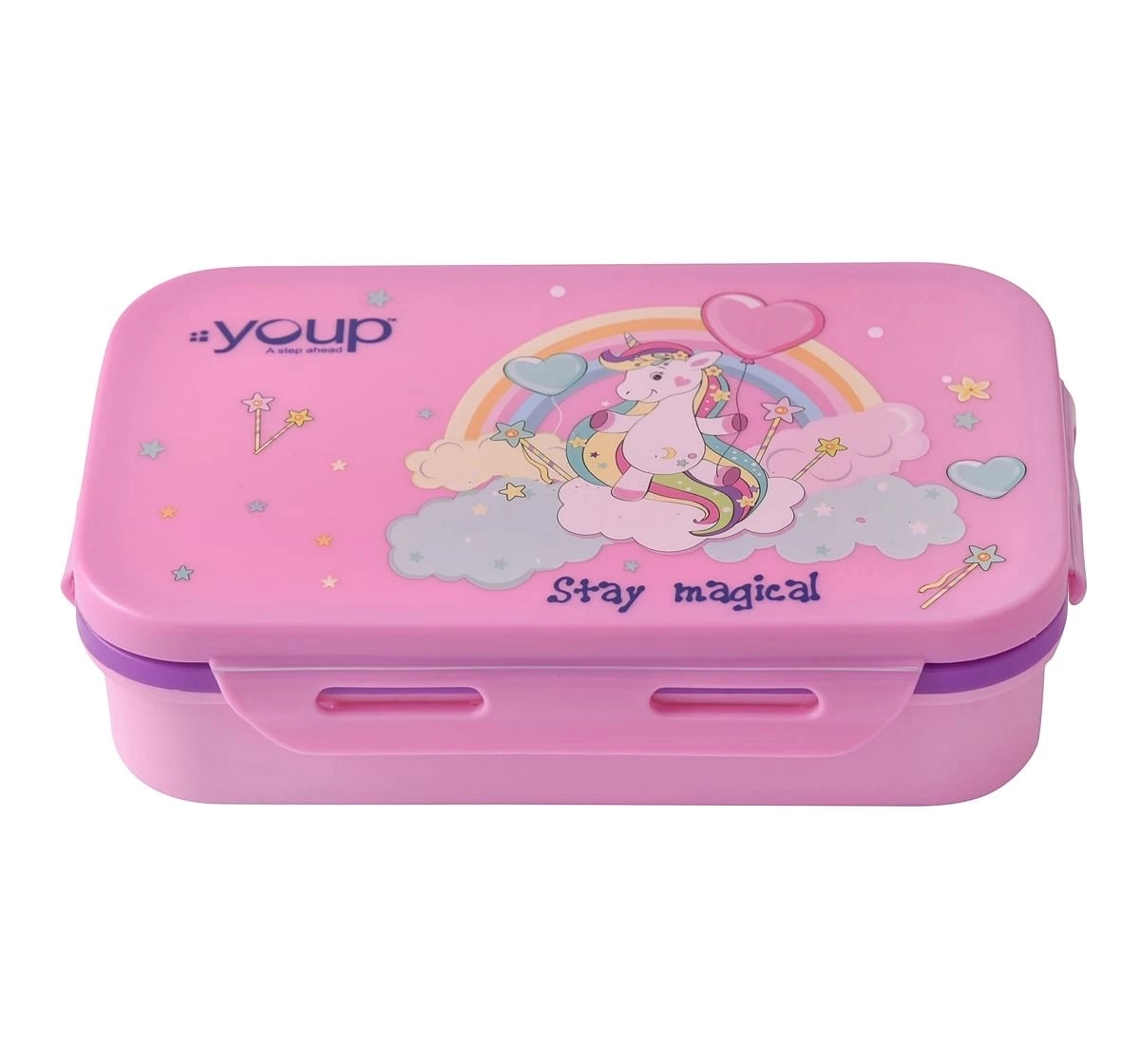 Youp Stainless Steel Kids Lunch Box Intervel Multicolour 3Y+ Assorted 