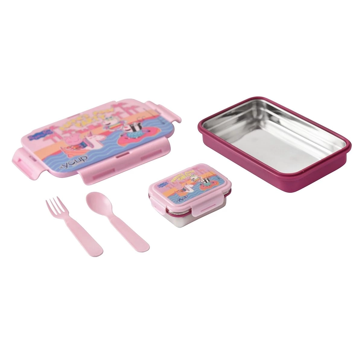 Youp Stainless Steel Peppa Pig Kids Lunch Box Multicolour 3Y+ Assorted 