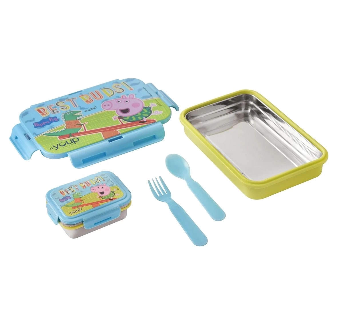 Youp Stainless Steel Peppa Pig Kids Lunch Box Multicolour 3Y+ Assorted 