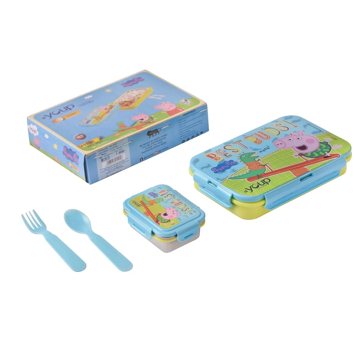 Youp Stainless Steel Peppa Pig Kids Lunch Box Multicolour 3Y+ Assorted 