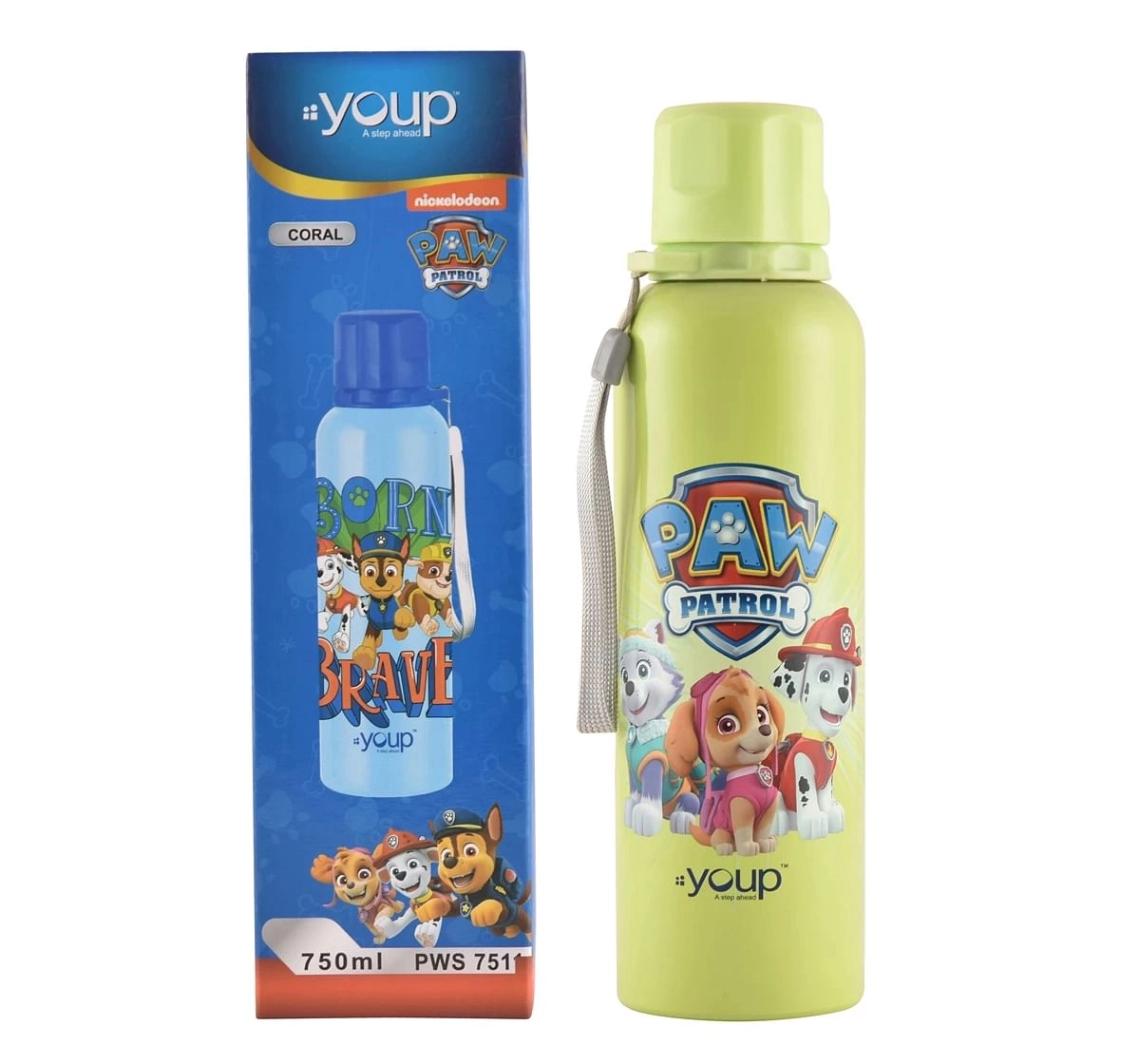 Youp Stainless Steel Paw Patrol Kids Water Bottle Coral Multicolour 3Y+ Assorted 