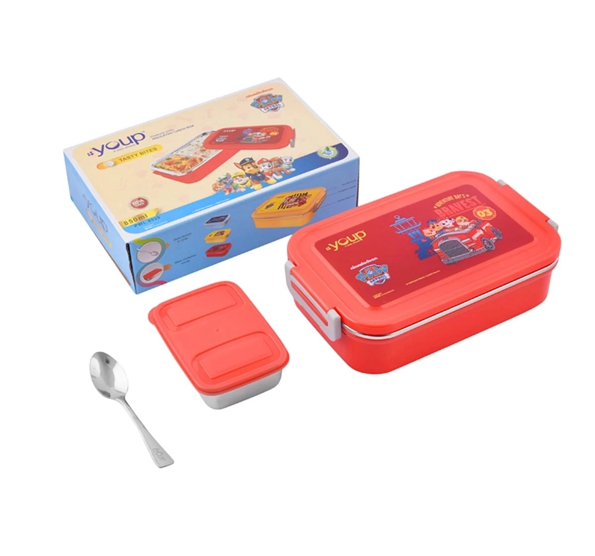 Youp Stainless Steel Paw Patrol Kids Lunch Box Tasty Bites Multicolour 3Y+ Assorted 