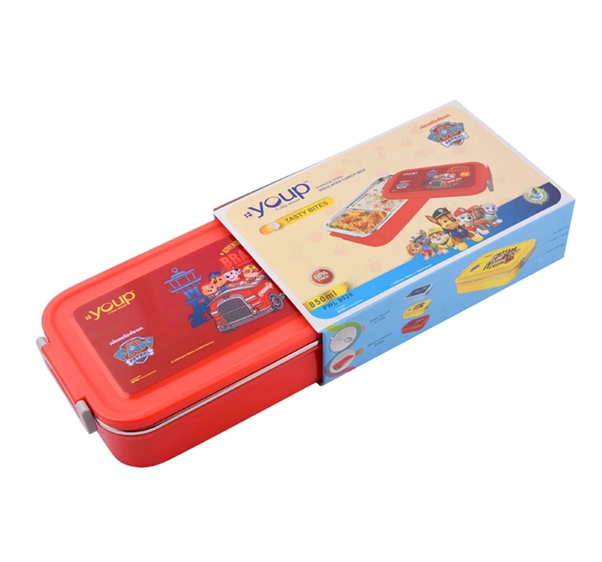 Youp Stainless Steel Paw Patrol Kids Lunch Box Tasty Bites Multicolour 3Y+ Assorted 