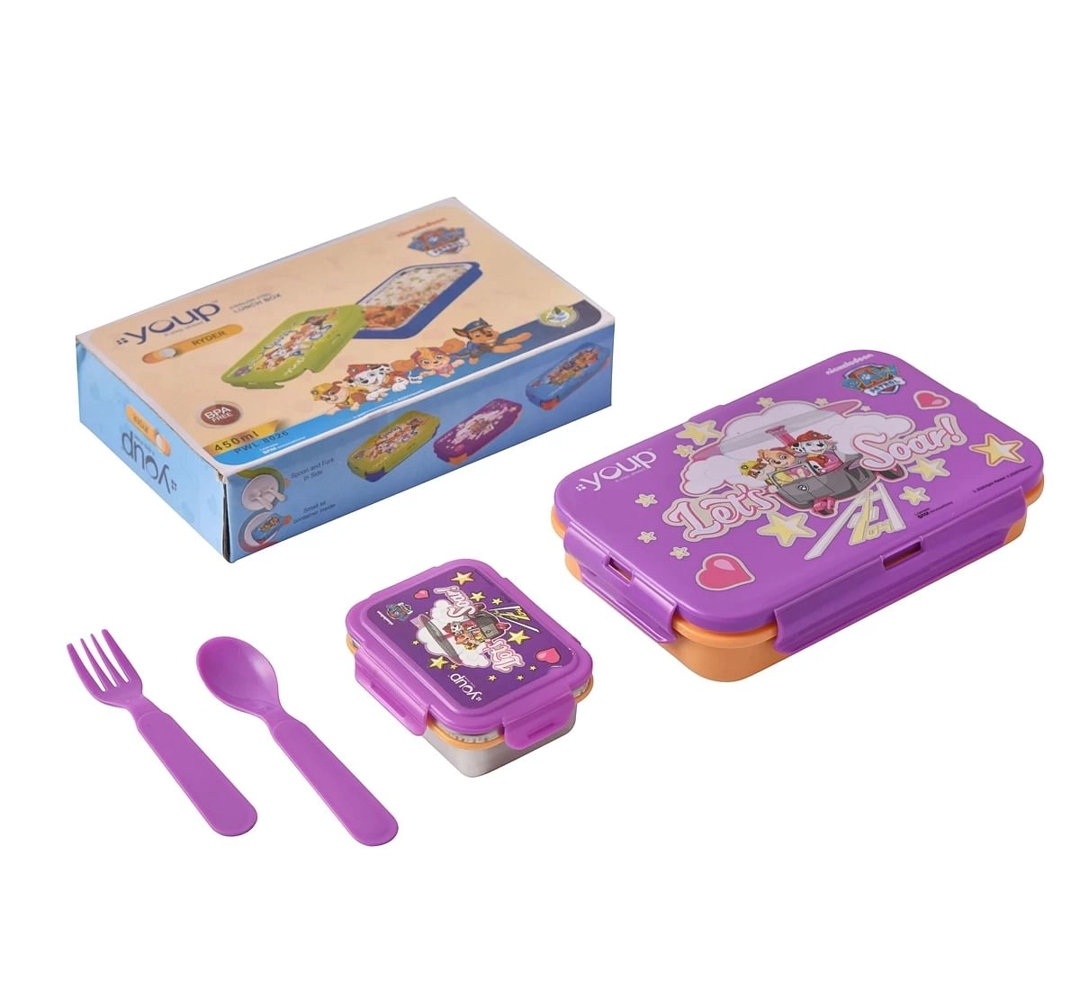 Youp Stainless Steel Paw Patrol Kids Lunch Box Ryder Multicolour 3Y+ Assorted 