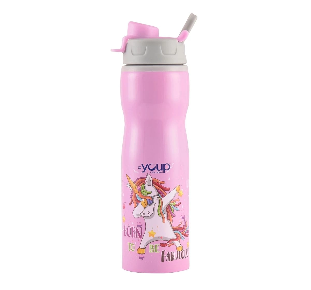 Youp Stainless Steel Unicorn Kids Water Bottle Bingo Multicolour 3Y+ Assorted 