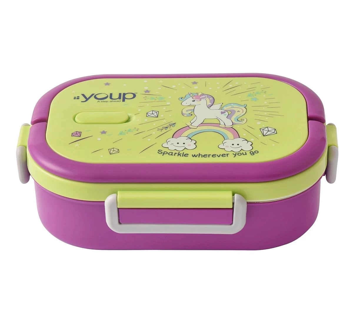 Youp Stainless Steel Unicorn Kids Lunch Box Carry Multicolour 3Y+ Assorted 