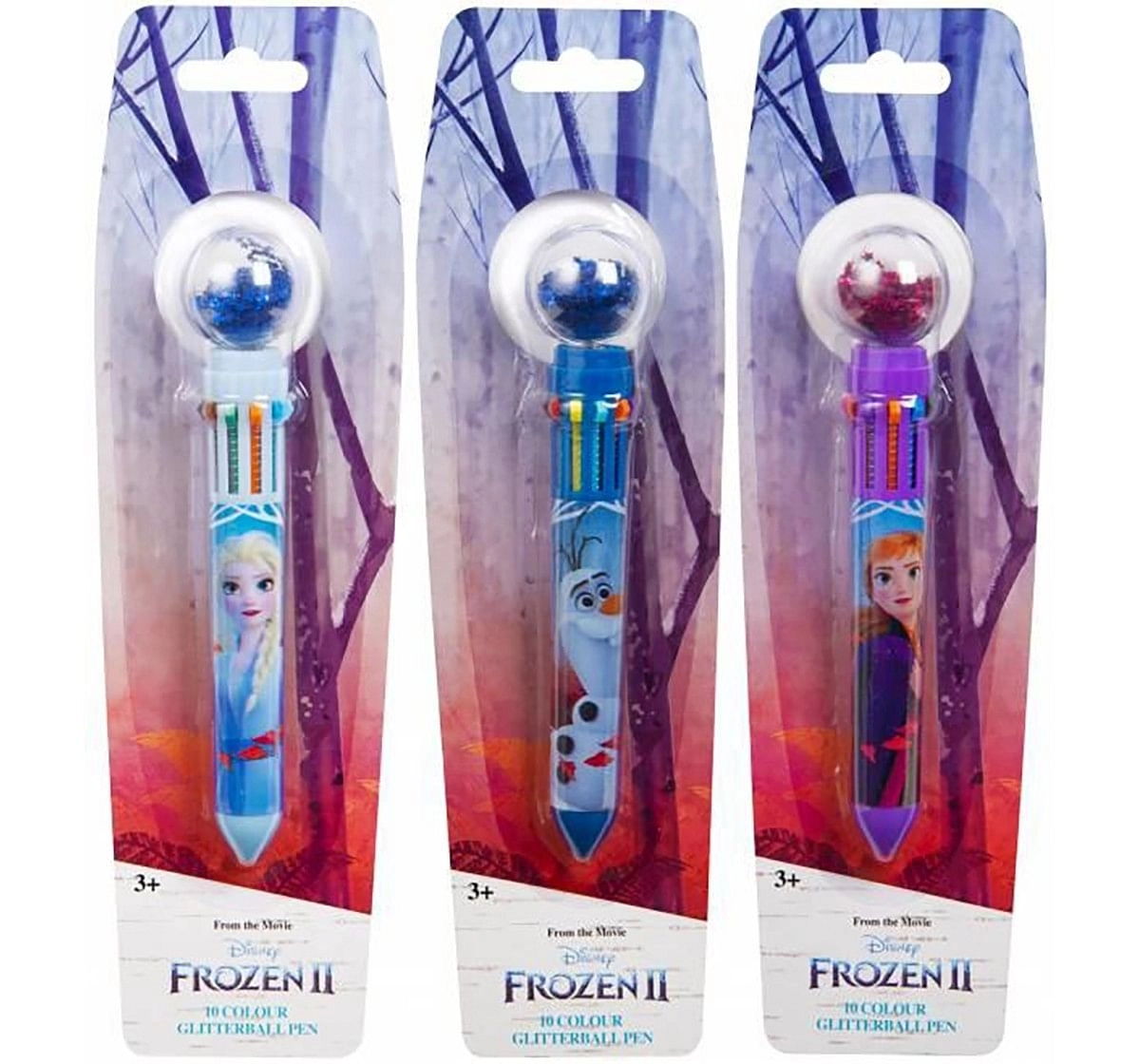 Disney Frozen2 Confetti 10 Colour Pen School Stationery for Kids age 3Y+ 