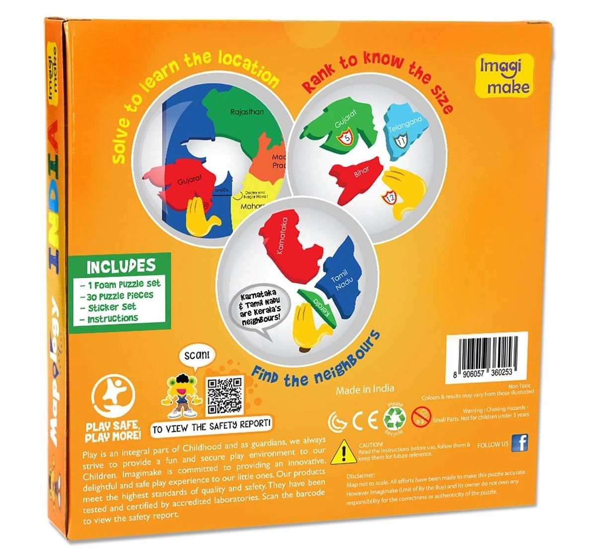 Imagimake Mapology : States Of India Map Puzzle for Kids age 3Y+