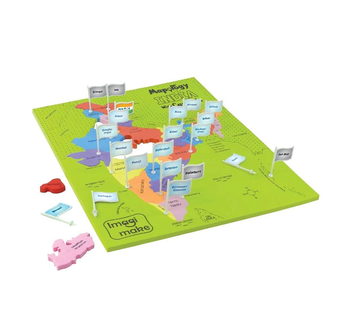 Imagimake Mapology India States Capitals for Kids, 5Y+(Multicolor)