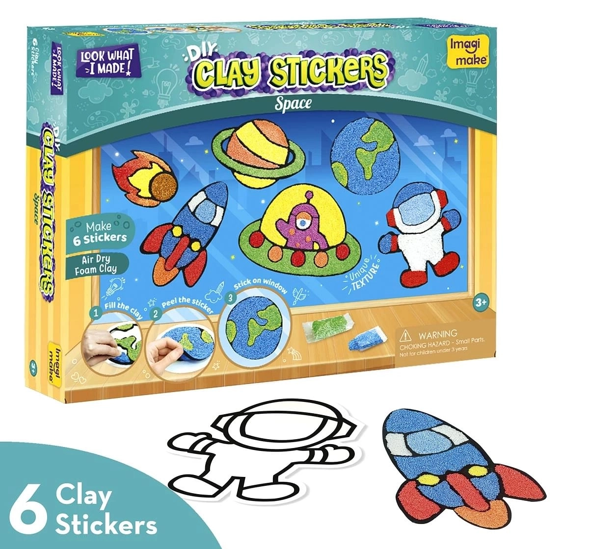 Imagimake Clay Stickers Space Adventure Multicolor 3Y+
