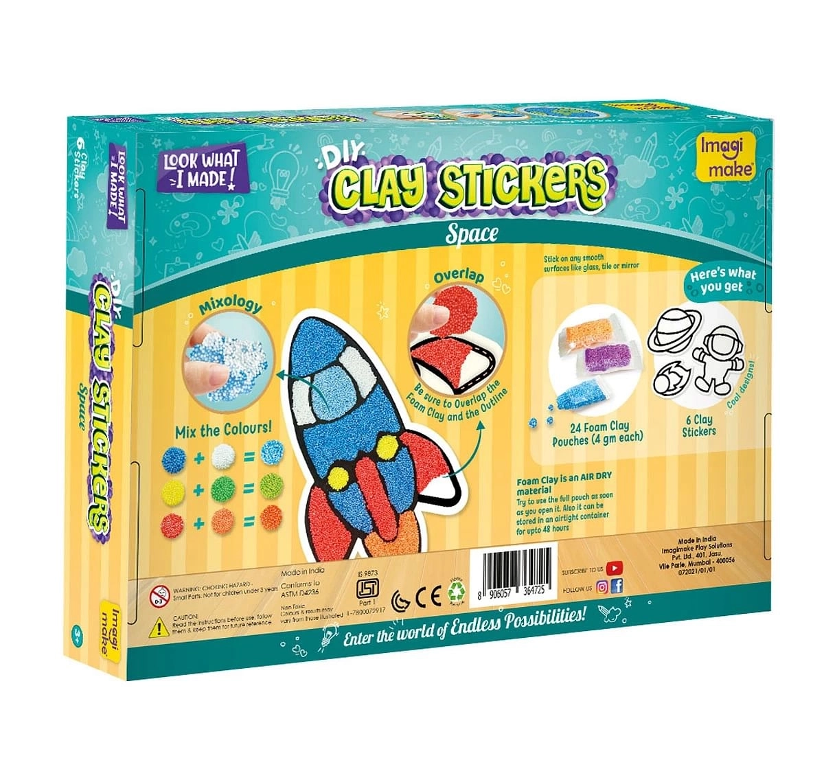 Imagimake Clay Stickers Space Adventure Multicolor 3Y+