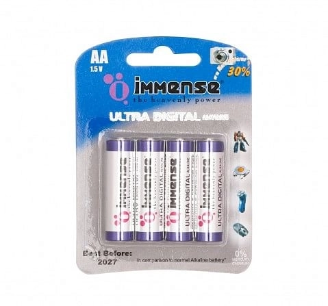 Immense AA Ultra Digital Alkaline battery Pack of 4, 3Y+