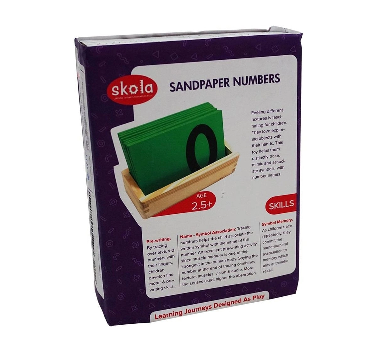 Skola Toys Sandpaper Tracing Numbers Wooden for Kids age 2Y+ 