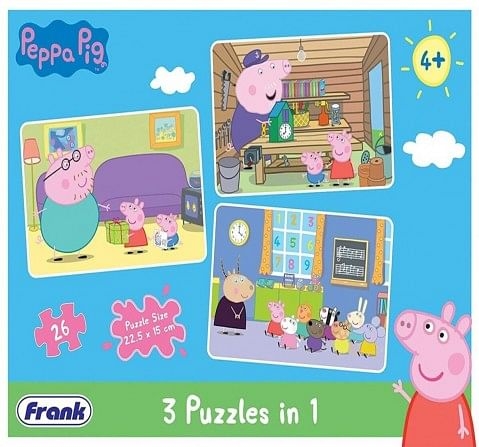 Frank Peppa Pig 3 In 1 Floor Puzzles 26 Pieces Multicolor 4Y+