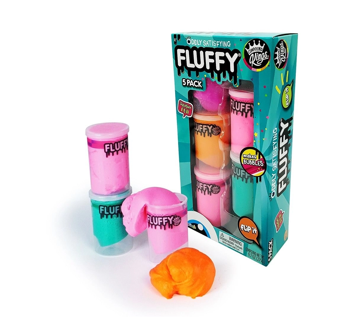 Compound Kings Fluffy Pack of 5 Sand, Slime & Others for Kids age 4Y+ 