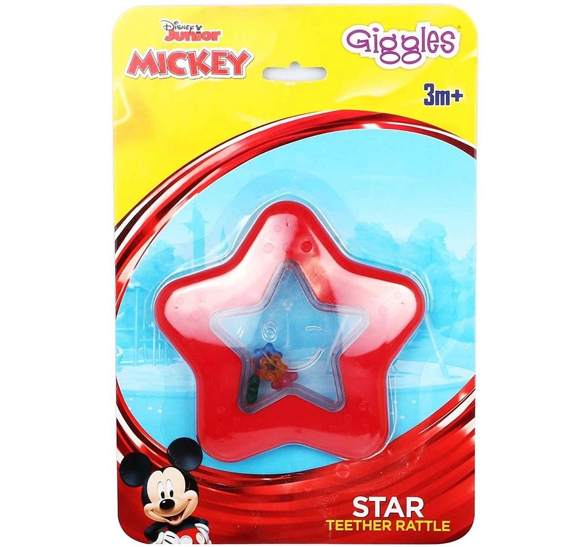 Giggles Disney-Star Teether Rattle New Born for Kids Age 12M+, Assorted