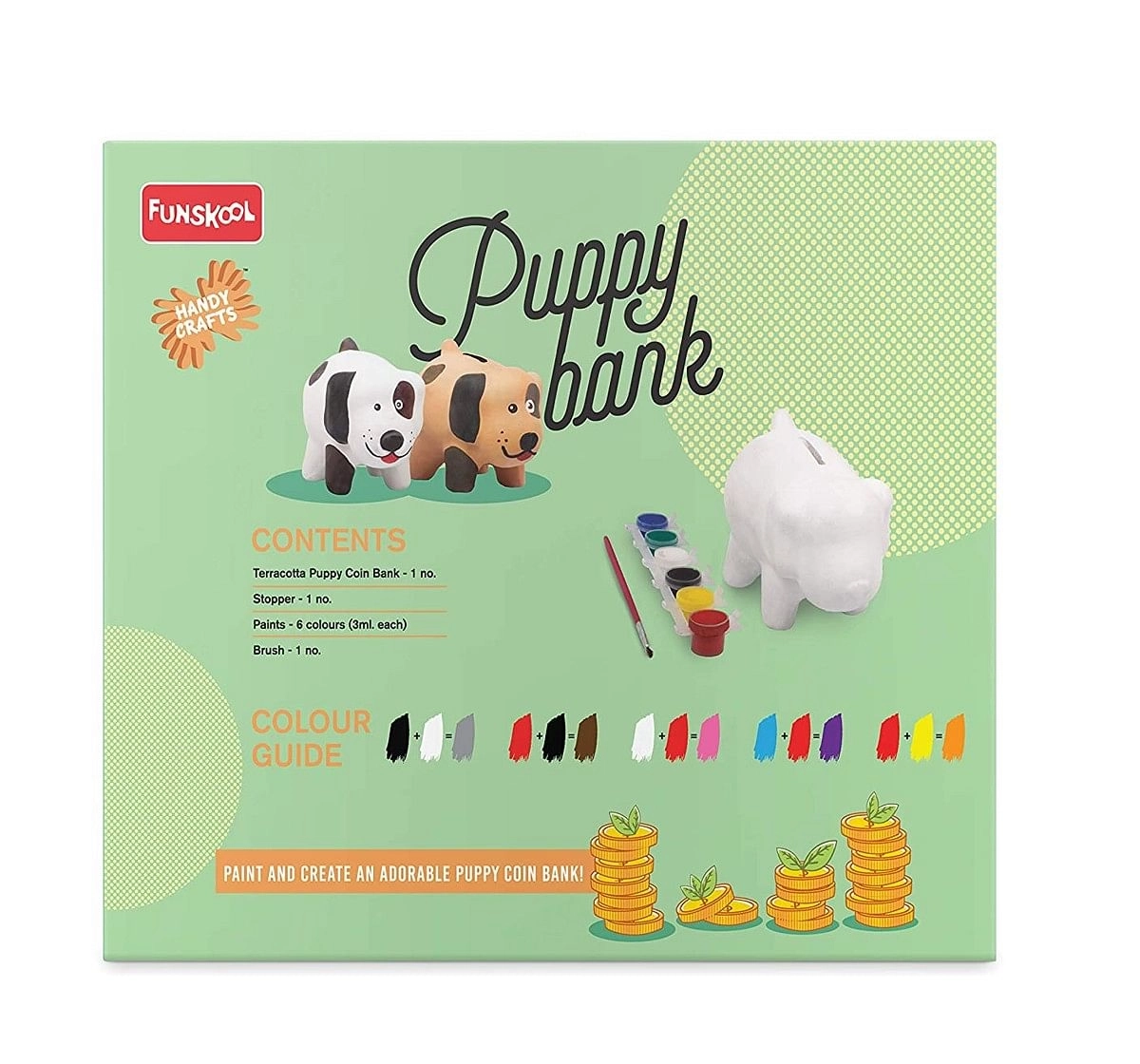 Handycrafts Puppy Coin Bank Plastic Multicolour 6Y+