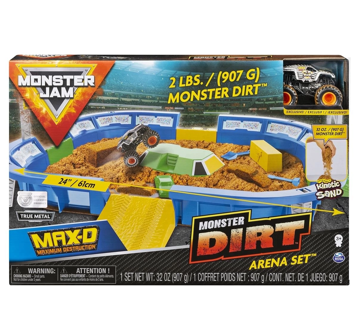 Monster Jam Metal Die-cast Play Set, Monster Dirt And 1 Vehicle, Multicolour