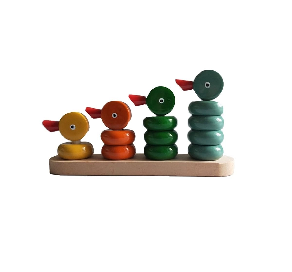 Nurture India Wooden Duck Counting Set 4 Wooden Toys for Kids age 12M+ 