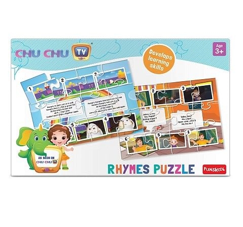 Chu Chu To 2 in 1 Rhymes Puzzle Cardboard Multicolour 3Y+