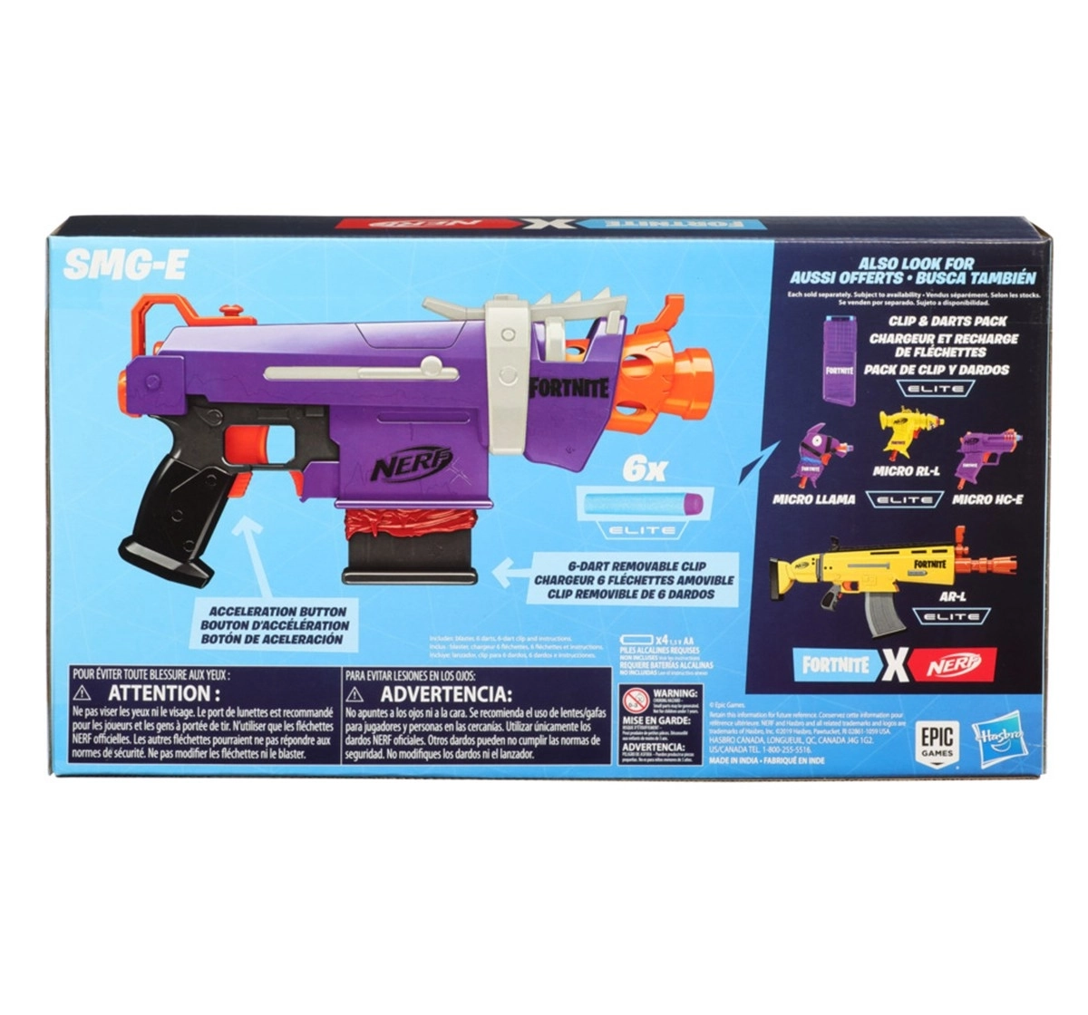  NERF Fortnite SMG-E Blaster - Motorized Dart Blasting - 6-Dart  Clip, 6 Official Elite Darts - for Youth, Teens, Adults : Toys & Games