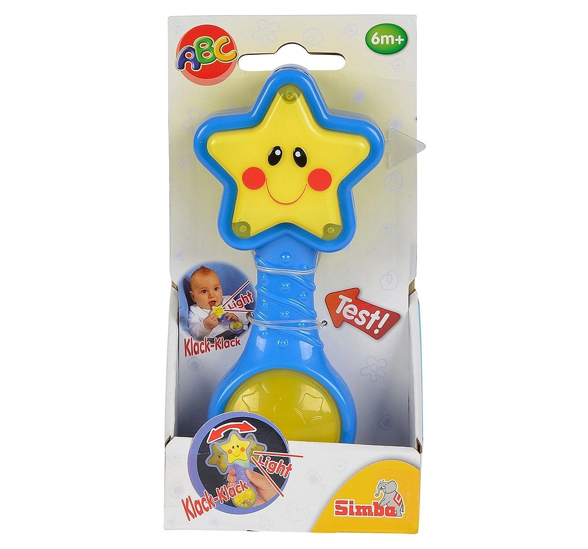 Simba Abc Star Rattle With Light,  0M+ (Blue)