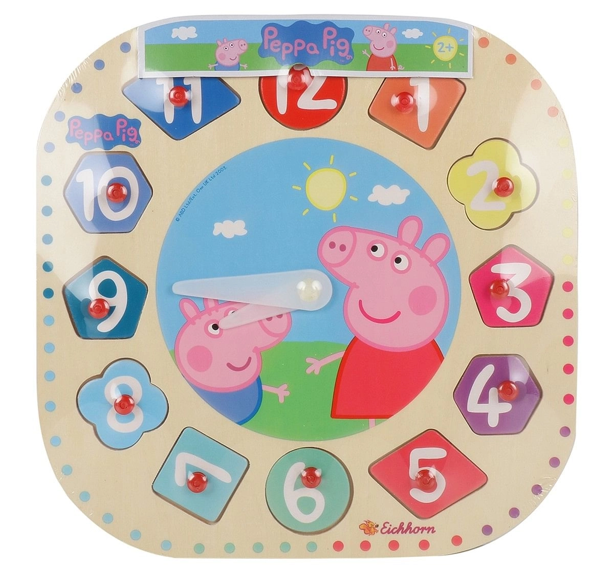 Simba Peppa Pig Teaching Clock,  2Y+ (Multicolor)