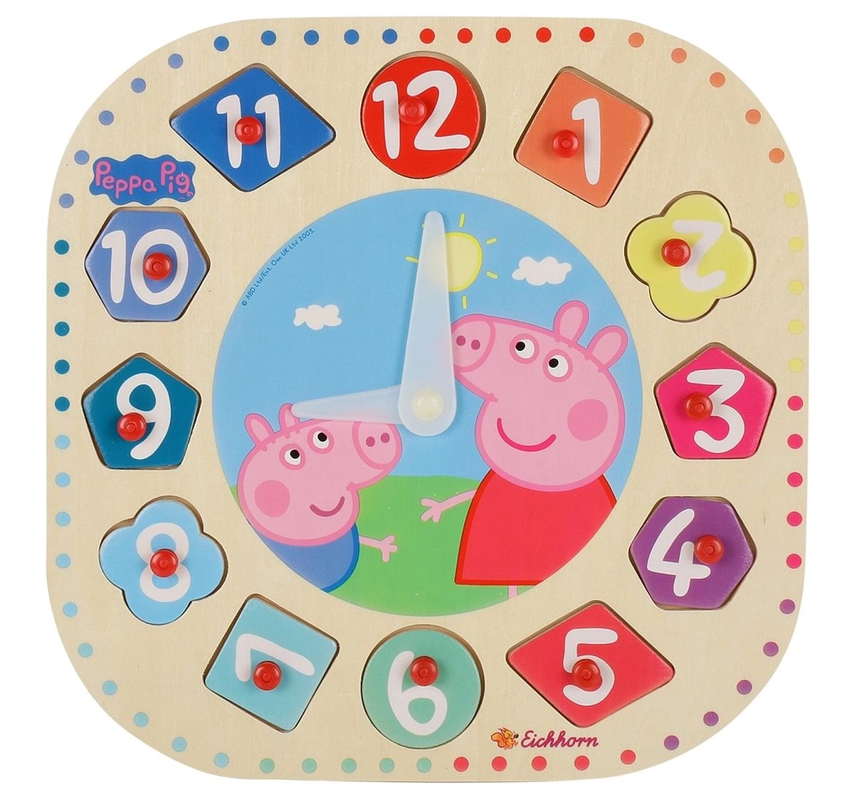 Simba Peppa Pig Teaching Clock,  2Y+ (Multicolor)